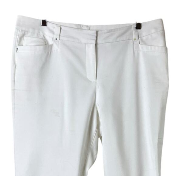 Style & Co. White Crop Pants Cuffed Mid Rise Stretch Women’s Plus Size 14 - Picture 3 of 9